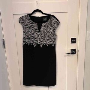 Adrianna Papell Black and White Mini Dress